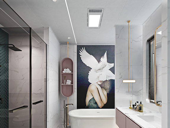 集成吊頂300系列（加盟商專供）魚肚白-簡(jiǎn)凸套框效果圖