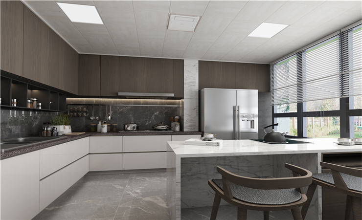 沒(méi)有獨(dú)立餐廳的小戶(hù)型,只能將廚房和餐廳整合在一起。 沒(méi)有獨(dú)立餐廳的小戶(hù)型,只能將廚房和餐廳整合在一起。