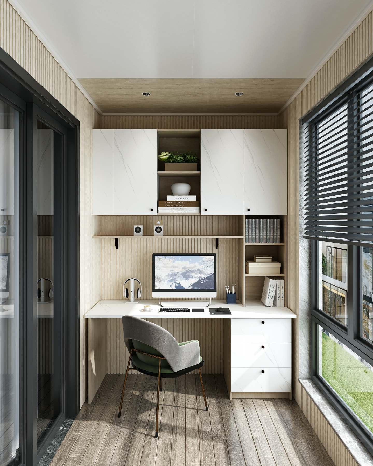 書房集成陽臺設計效果圖 書房集成陽臺設計效果圖